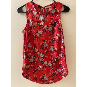 Abercrombie & Fitch Women's Size‎ XS Tank Blouse Red Floral Shirt